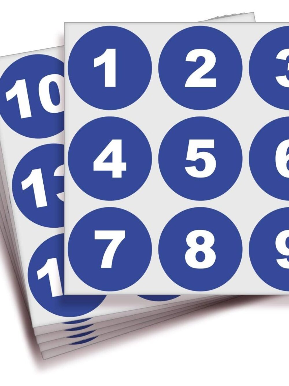 Blue Consecutive Number Stickers, 1 to 50, 2 Inch, 1 Set